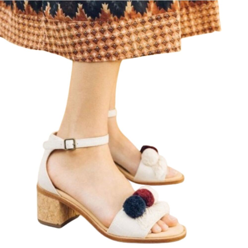 Soludos Capri Pom Pom Block Heel Sandal